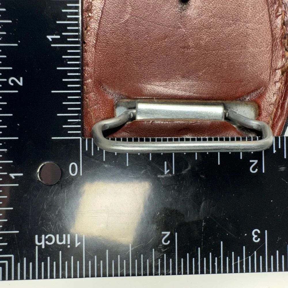 Vintage Leather Belt‎ Buckle Brown Embossed Eagle Talon Western Style